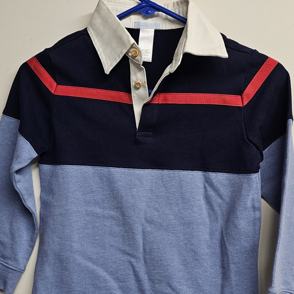 Navy and Light Blue Kids Rugby Shirt